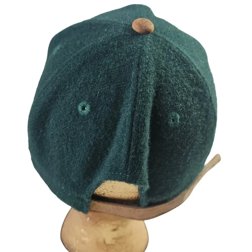 Starbucks Vintage 90s Suede n Wool Blend Rare Find Green n Beige hat. Seattle WA